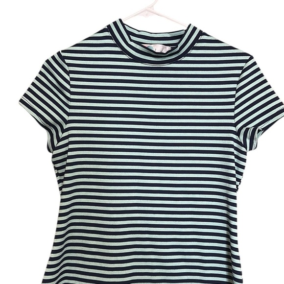 Free People Beach On The Line Point Striped Green and Blue Mini Dress Size Small - Picture 6 of 8